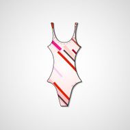 female swimsuit isolated on white background N56