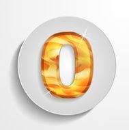 light circle icon wood number 0