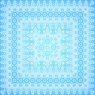 Ornate lacy blue and white vector ornament