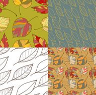 Set of four autumn leaves backgrounds