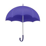 Violet umbrella isolated on white background
