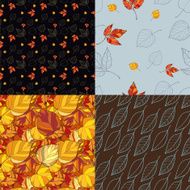 Set of four autumn leaves backgrounds N2