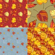Set of four autumn leaves backgrounds N3