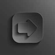Arrow icon - vector black app button