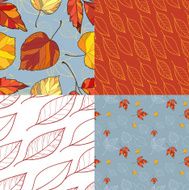 Set of four autumn leaves backgrounds N4
