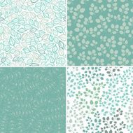 Set of Four Seamless Pattern With Leaf