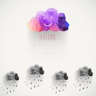 Vector cloud smile made of triangles