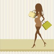 baby announcement card with beautiful pregnant woman N7