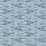 Funny fishes seamless pattern