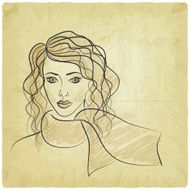 pretty girl on grunge background