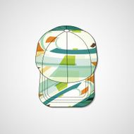 Abstract illustration on peaked cap N131