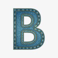 Isolated alphabet made from jeans fabric
