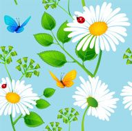 Chamomile seamless background N2