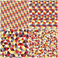 Set of four geometric pattern