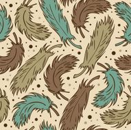 Seamless cute background with plumes