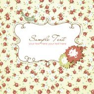 Vector floral frame with a bird N2