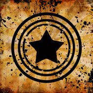 grunge star with abstract stains