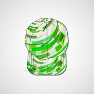 Abstract illustration on peaked cap N135