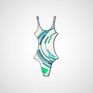 female swimsuit isolated on white background N71