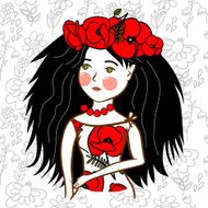 Sweet girl with poppies