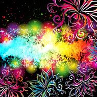 Abstract floral background with oriental flowers N2