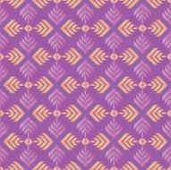 Embroidered geometric repeating pattern in pastel pink purple and orange
