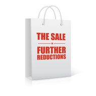 The sale further reductions shopping bag vector illustration