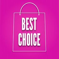 Silhouette of shopping bags with the word Best Choice