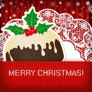 Christmas decorations on handmade knitted background N6