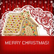 Christmas decorations on handmade knitted background N8