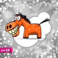Vector cartoon horse Symbol of 2014 Winter Backdrop N4