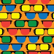 seamless pattern retro sunglasses