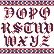 Alphabet Cross stitch vector font