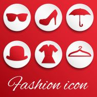 Red fashion realistic button set N2