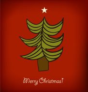 Bright Christmas tree Happy Hew Year banner