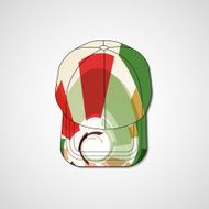 Abstract illustration on peaked cap N140
