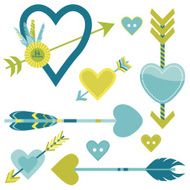 Love Heart and Arrows Background - for design or scrapbook N2