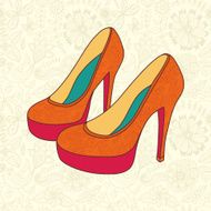 high-heeled vintage shoes N3