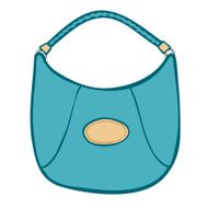 Stylish womans blue handbag or purse
