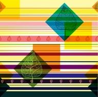 Autumn transparent leaves geometric pattern background
