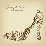 Vintage card with shoes - vector artwork