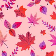Colorful autumn tree leaves seamless pattern background