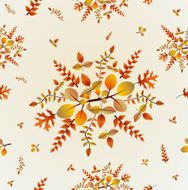 Fall bouquet and leaves composition seamless pattern background