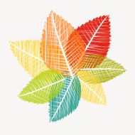 Colorful vintage transparent leaves silhouettes Autumn season concept background