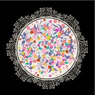 Round floral ornament for your design
