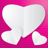 Paper Heart on pink background