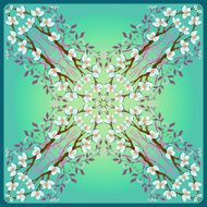 Ornate spring card with blossom branches