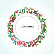 Round floral frame for your design