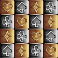 gold and silver seamless pattern with card suits