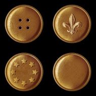 set of vintage bronze buttons